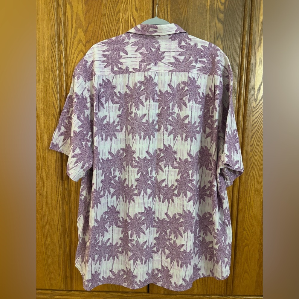 Tommy Bahama Purple Palm Print Men's Shirt - Picture 3 of 7